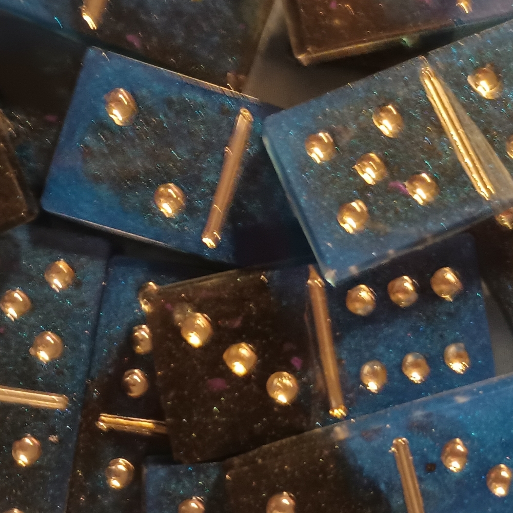 Handmade resin dominoes set